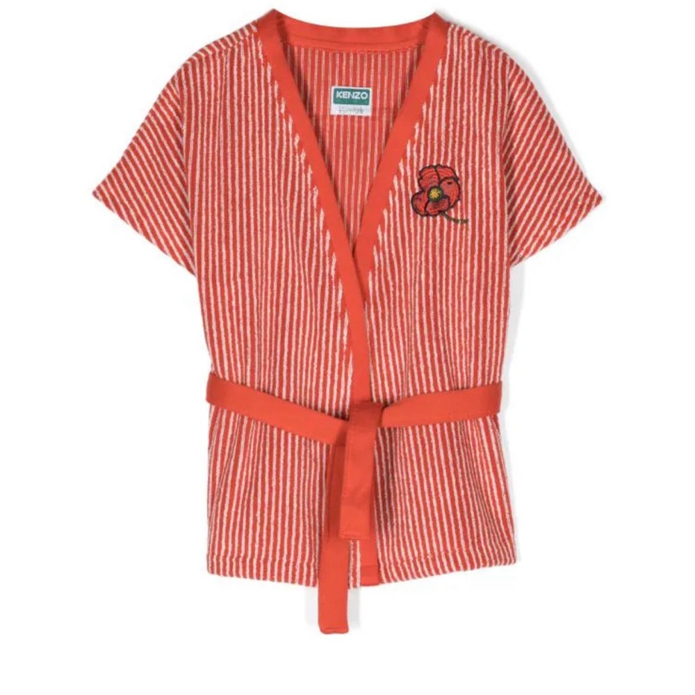 Kenzo Kids
logo-embroidered striped robe kids size S. NWT